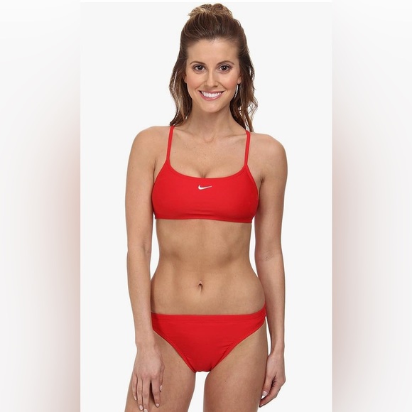 Nike Core Solids Sport 2-Piece size 12 racer back bikini top swimsuit set black - Picture 13 of 13